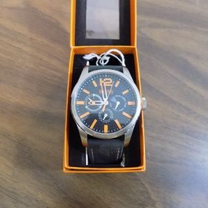 Hugo Boss Men's Orange 1513228 Black Leather Quart